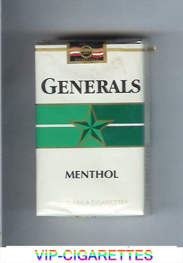 Generals Menthol cigarettes soft box