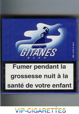 Gitanes Bleu cigarettes wide flat hard box