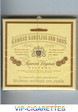 George Karelias And Sons Superior Virginia Filters cigarettes wide flat hard box