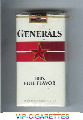 Generals 100s Full Flavor cigarettes soft box