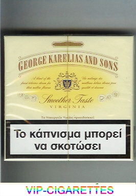 George Karelias And Sons Smoother Taste Virginia cigarettes wide flat hard box
