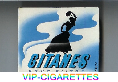 Gitanes Bout Filtre white and blue cigarettes wide flat hard box