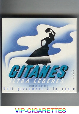 Gitanes Ultra Legeres cigarettes wide flat hard box