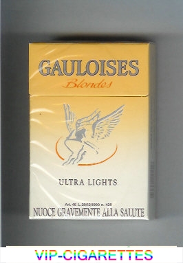 Gauloises Blondes Ultra Lights Cigarettes hard box