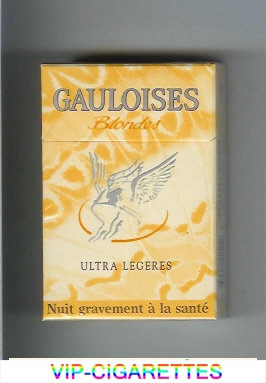 Gauloises Blondes Ultra Legeres yellow cigarettes hard box