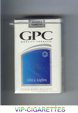 GPC Quality Tabacco Ultra Lights King Size Filters Cigarettes soft box