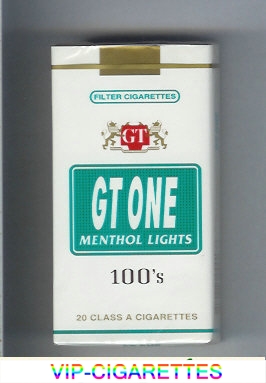 GT One Menthol Lights Filter cigarettes 100s soft box