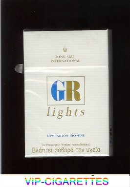 GR King Size International Lights white cigarettes hard box