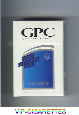 GPC Quality Tabacco Ultra Lights King Size Filters Cigarettes hard box