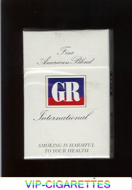 GR Fine American Blend International white cigarettes hard box