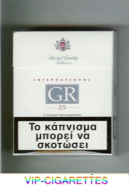 GR Selected Quality Tobaccos International 25s white cigarettes hard box