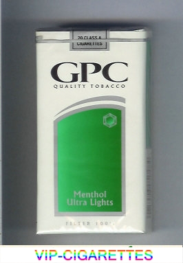 GPC Quality Tabacco Menthol Ultra Lights Filter 100s Cigarettes soft box