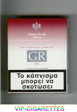 GR Selected Quality Tobaccos International 25s white and red cigarettes hard box