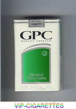 GPC Quality Tabacco Menthol Ultra Lights King Size Filters Cigarettes soft box
