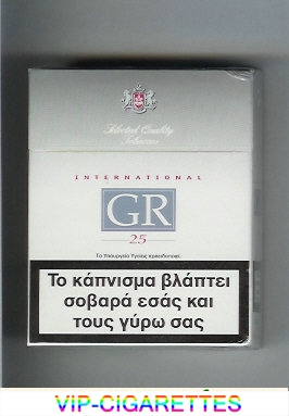 GR Selected Quality Tobaccos International 25s white and grey cigarettes hard box