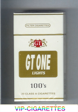 GT One Lights Filter cigarettes 100s hard box
