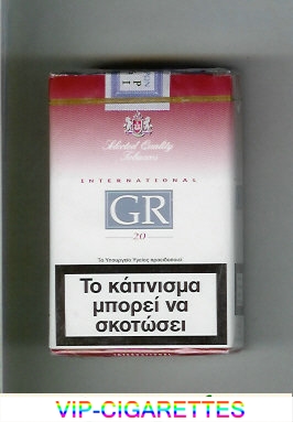 GR Selected Quality Tobaccos International white and red cigarettes soft box