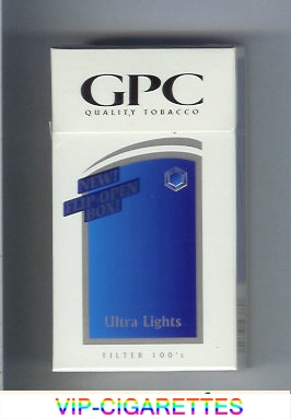 GPC Quality Tabacco Ultra Lights Filter 100s Cigarettes hard box