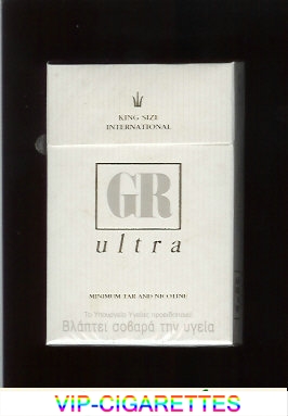 GR King Size International Ultra white cigarettes hard box