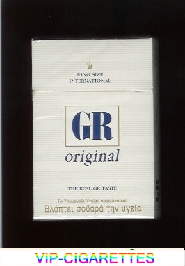 GR King Size International Original white cigarettes hard box