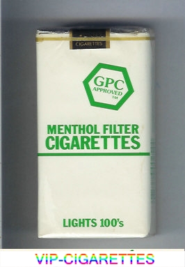 GPC Approved Menthol Filter Cigarettes Lights 100s soft box