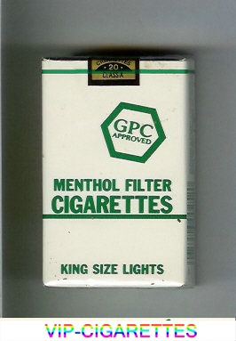 GPC Approved Menthol Filter Cigarettes King Size Lights soft box