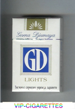 GD Gorna Djumaya Lights white and blue cigarettes hard box