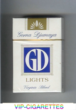 GD Gorna Djumaya Lights Virginia Blend white and blue cigarettes hard box