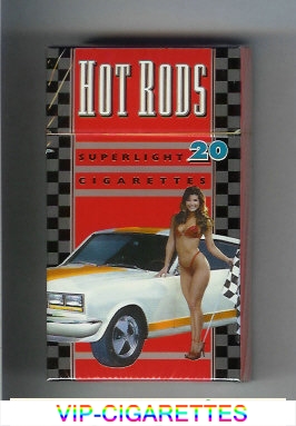 Hot Rods 100s Super light 20 cigarettes hard box