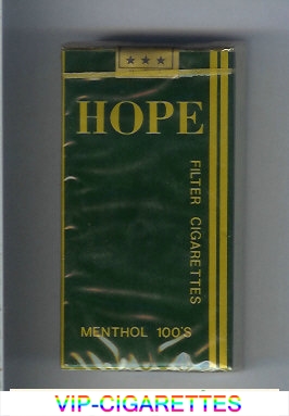 Hope Menthol 100s Filter cigarettes soft box