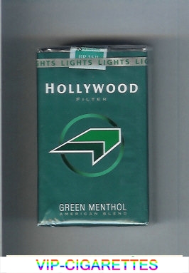 Hollywood Filter Green Menthol American Blend green and light green and black cigarettes soft box