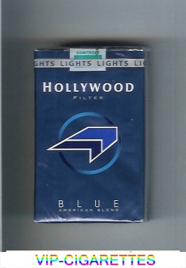 Hollywood Filter Blue American Blend blue and light blue and black cigarettes soft box