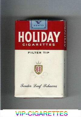 Holiday cigarettes Filter Tip Tender Leaf Tobaccos white and red soft box