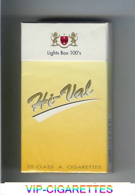 Hi-Val Lights Box 100s cigarettes hard box