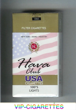 Hava Club USA cigarettes 100s Lights soft box