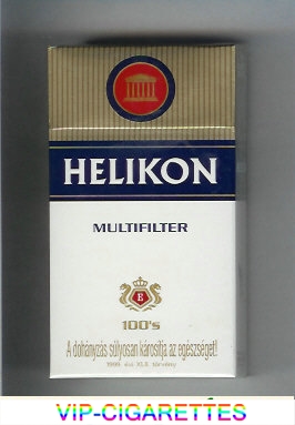 Helikon Multifilter 100s white and gold and blue cigarettes hard box