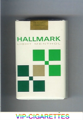 Hallmark Light Menthol white and green cigarettes soft box