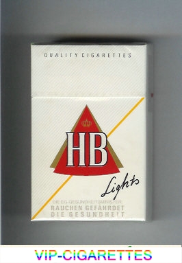 HB Lights white and red cigarettes hard box