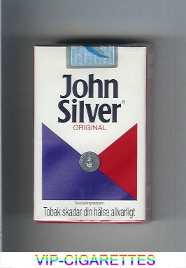 John Silver Original white and blue and red cigarettes soft box