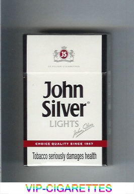 John Silver Lights white cigarettes hard box