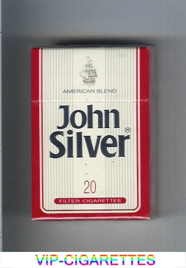 John Silver American Blend white and red cigarettes hard box