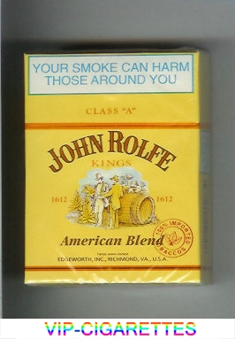 John Rolfe Kings American Blend 30s cigarettes hard box