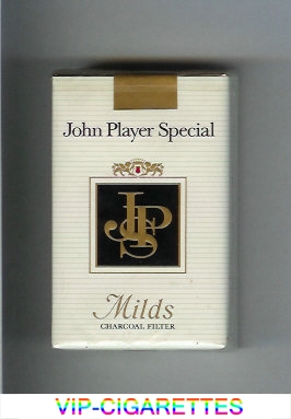 John Player Special Milds Charcoal Filter white and black cigarettes soft box