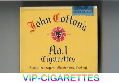 John Cotton's No 1 cigarettes wide flat hard box