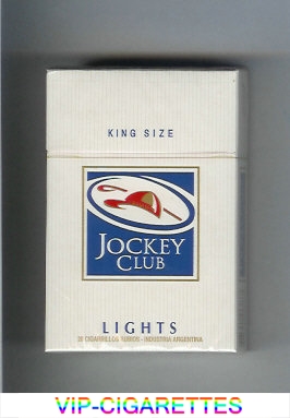 Jockey Club Lights King Size white and blue cigarettes hard box