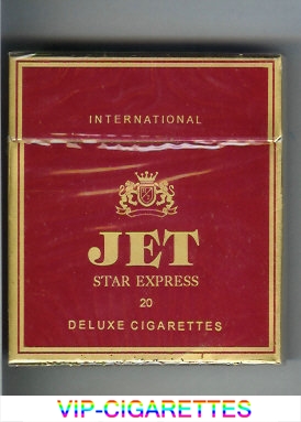 Jet Star Express 20 Deluxe Cigarettes 100s International wide flat hard box