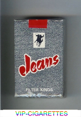 Jeans Filter Kings with cowboy on horse cigarettes soft box