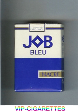 JOB Bleu Nacre blue and white and gold cigarettes soft box