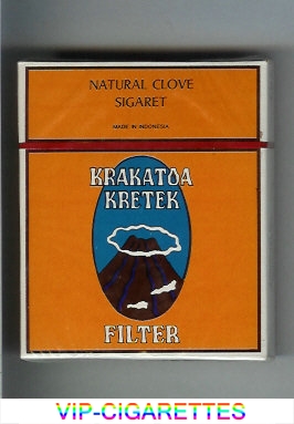 Krakatoa Kretek Filter 100s cigarettes wide flat hard box