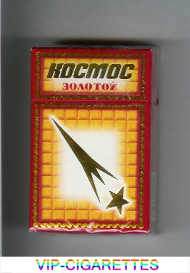 Kosmos T Zolotoj red and yellow and white cigarettes hard box